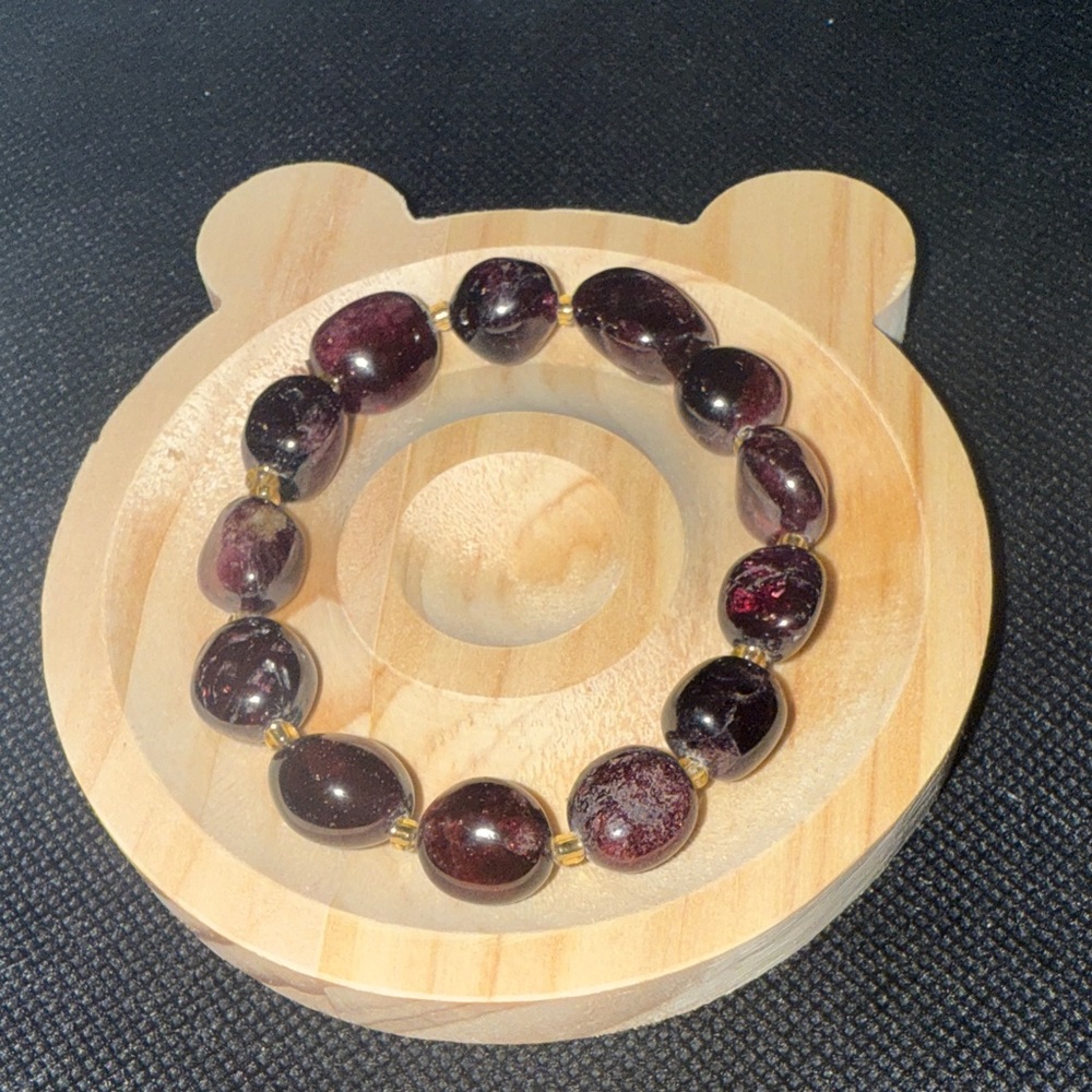 Purple Garnet Beaded Bracelet